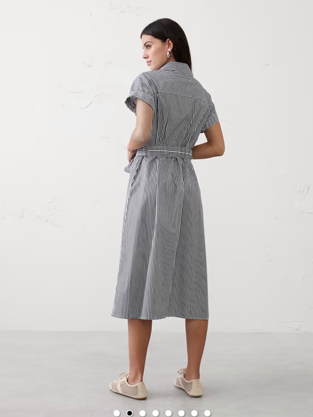 NWT Striped poplin midi shirt dress - Picture 2 of 3